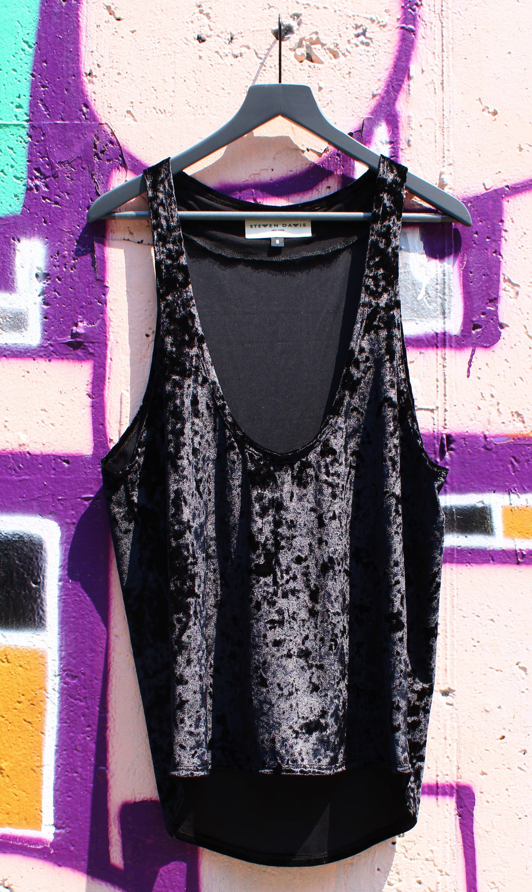 DISTORTION VELVET CORE TANK | Steven Davis New York