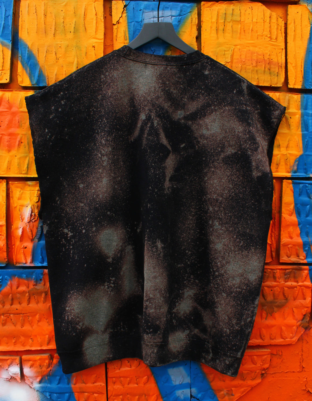 Cosmic Industrial Sleeveless Sweatshirt-Bleach Dyed