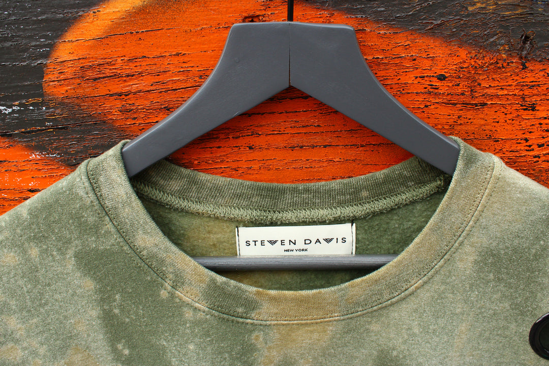 Industrial Grunge Sleeveless Grommet Sweatshirt-Bleach Dyed