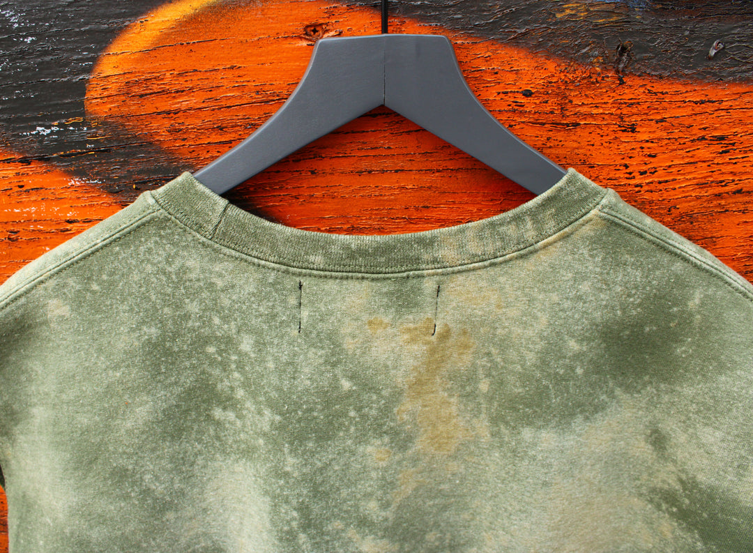 Industrial Grunge Sleeveless Grommet Sweatshirt-Bleach Dyed