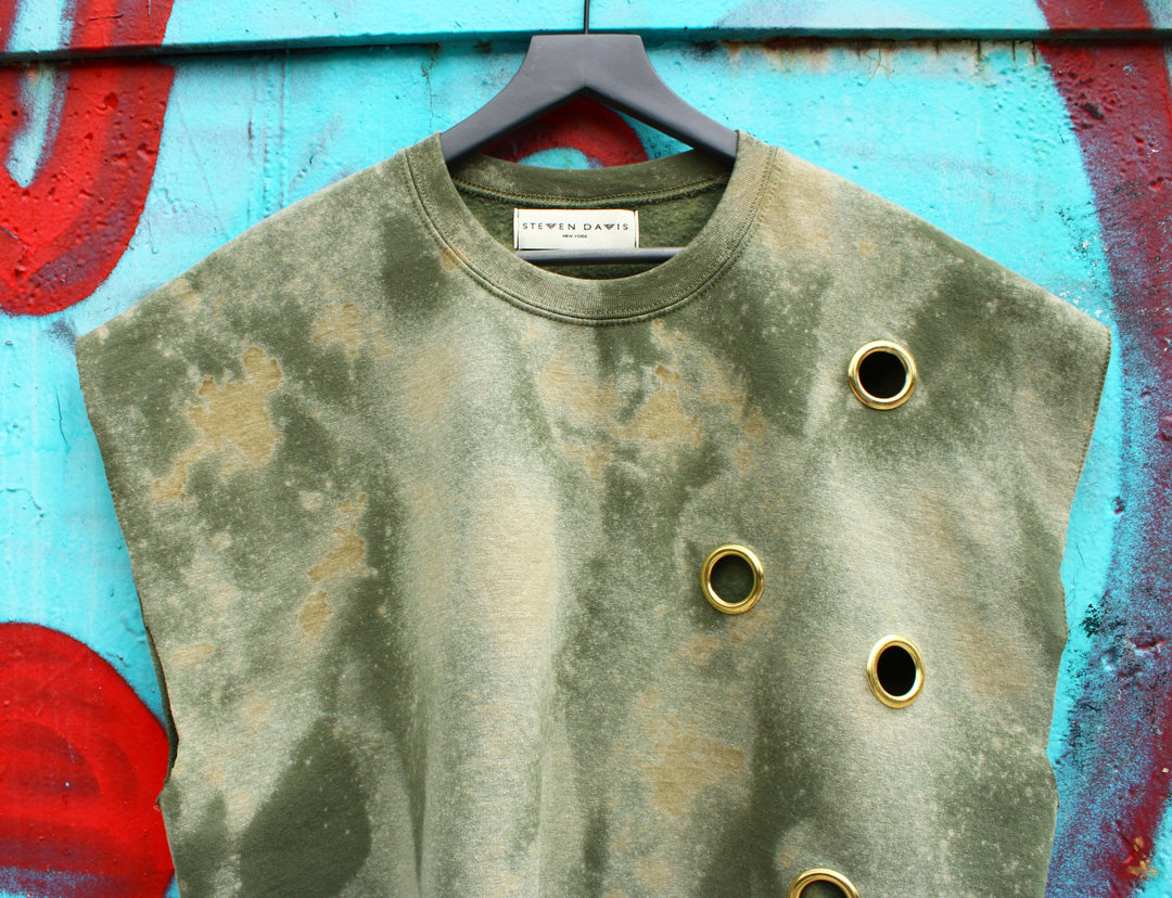 INDUSTRIAL ACID GRUNGE SLEEVELESS SWEATSHIRT
