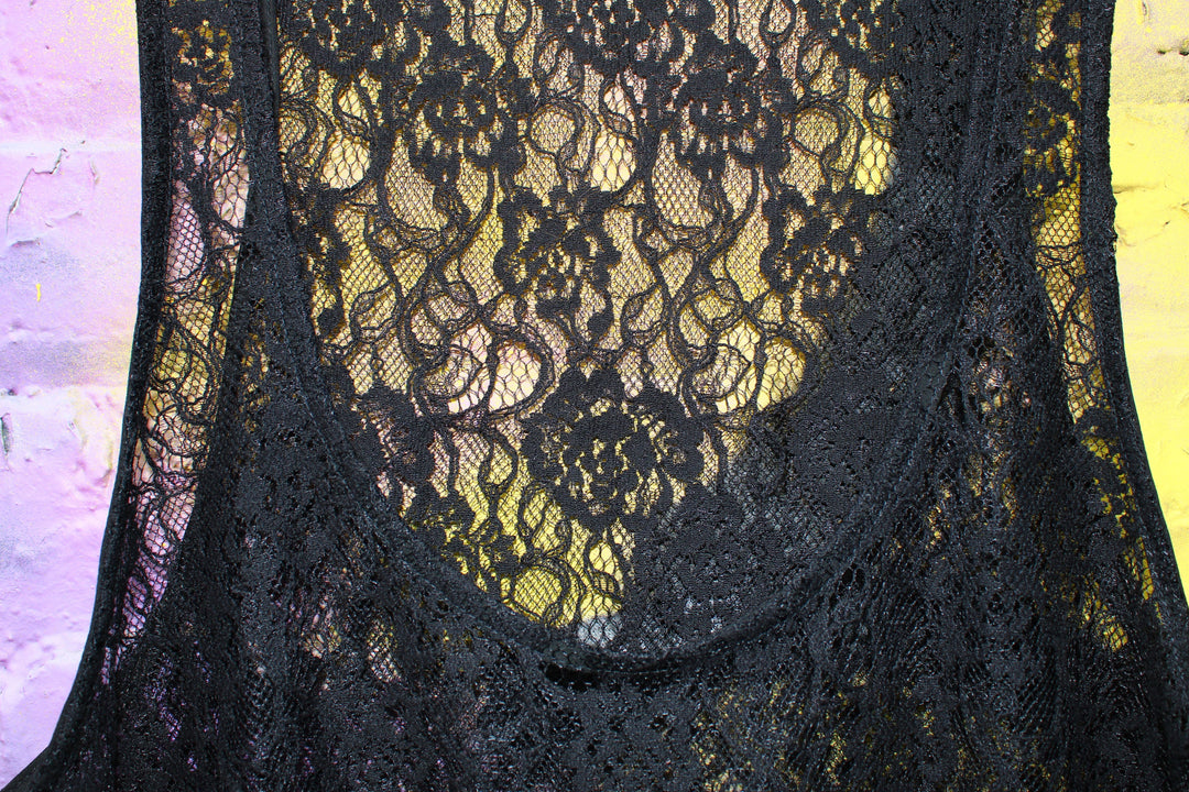 Men's Deep Cut Gothic  Lace Tank