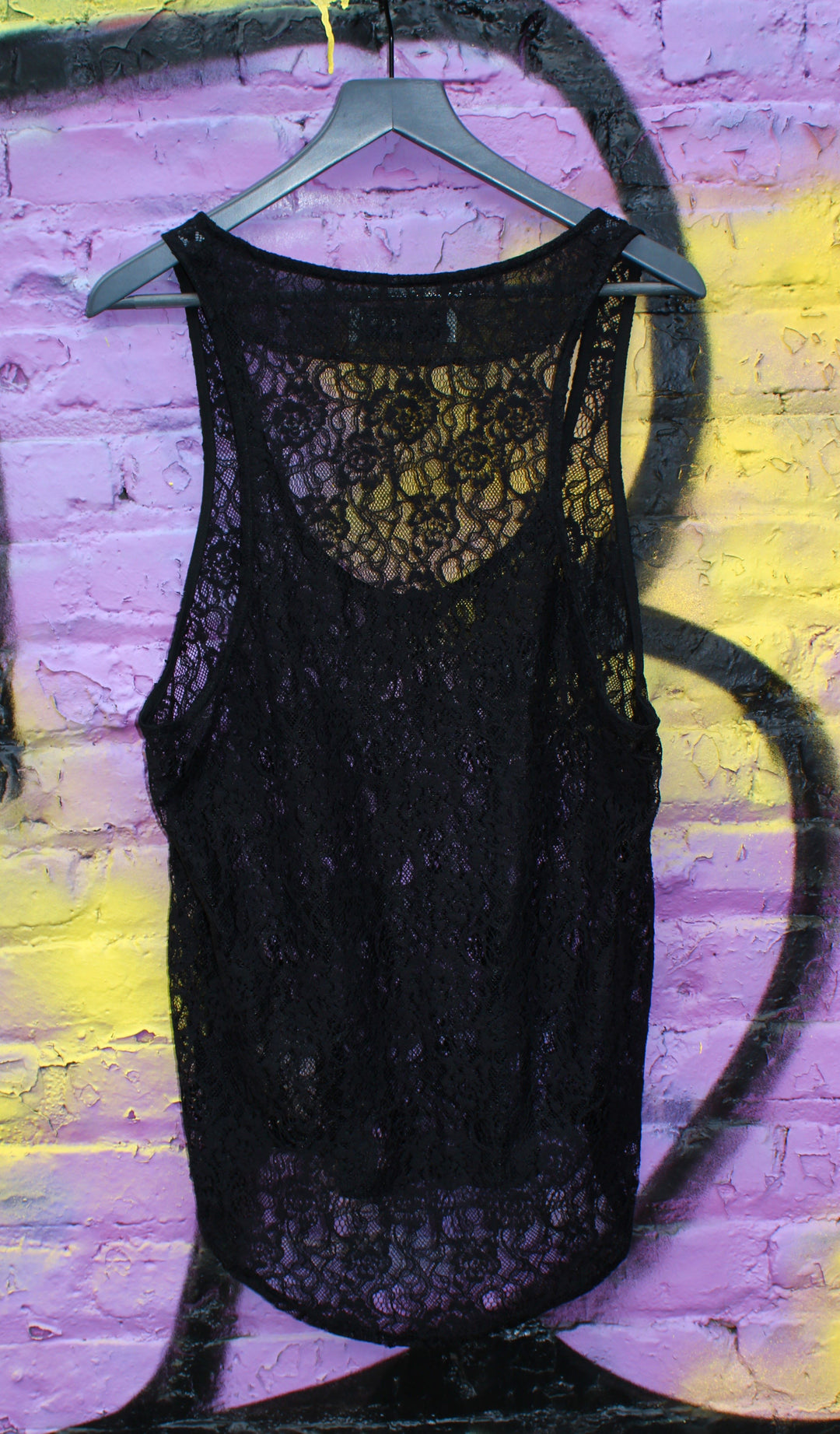 Men's Deep Cut Gothic  Lace Tank